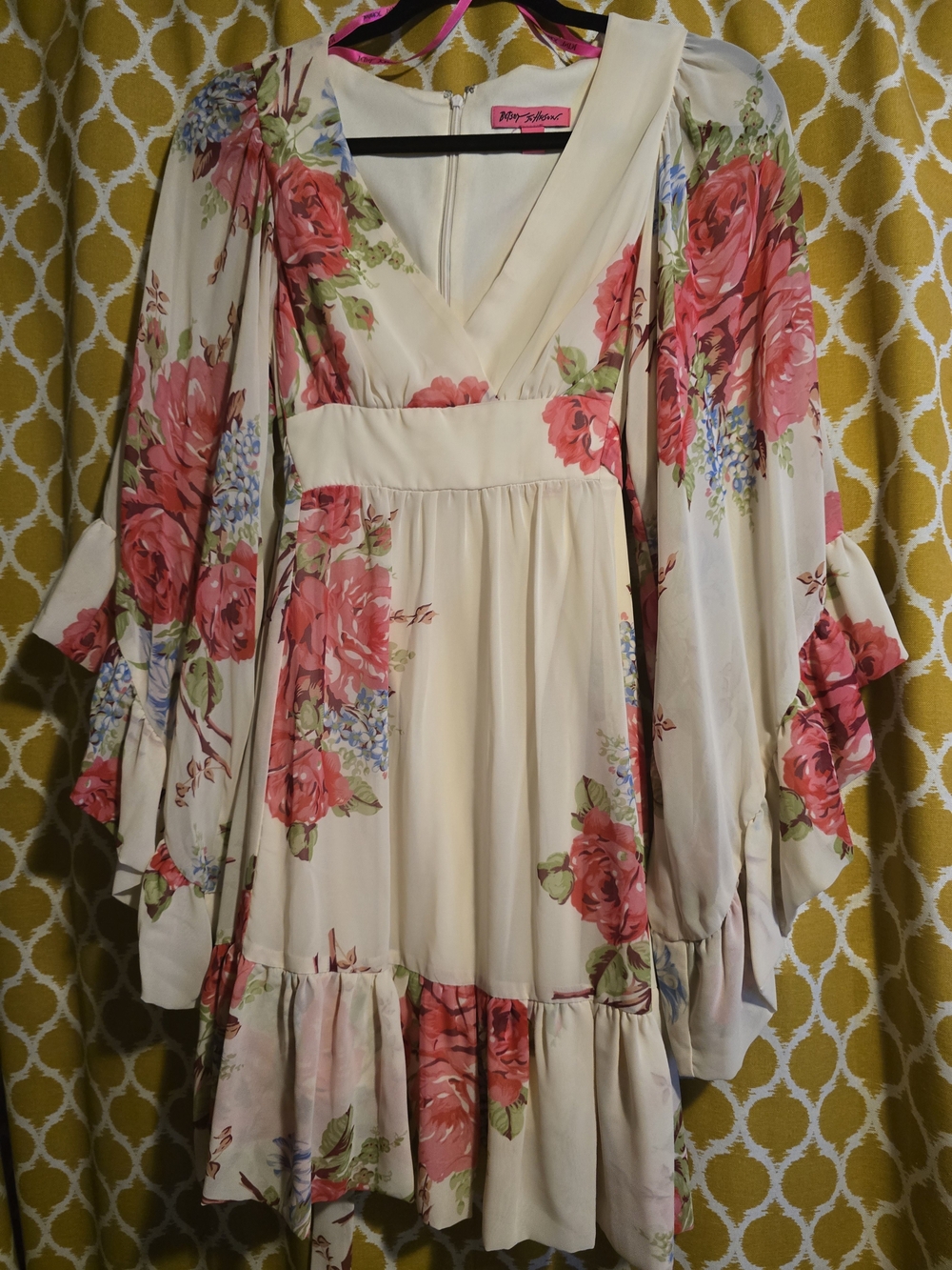 Betsey Johnson Rose Print Boho Dress Size 4 - Picture 4 of 4